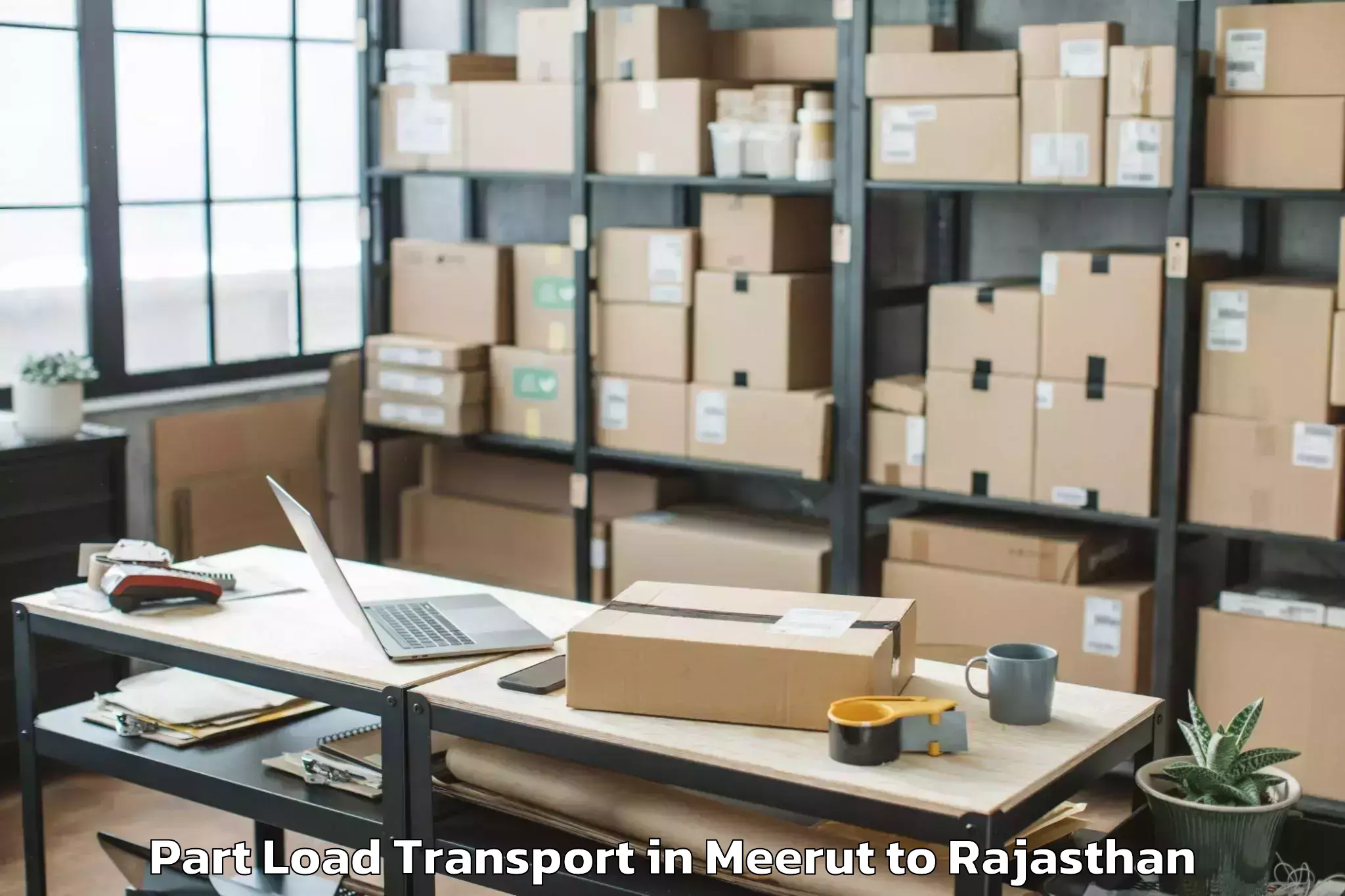 Hassle-Free Meerut to Indergarh Part Load Transport